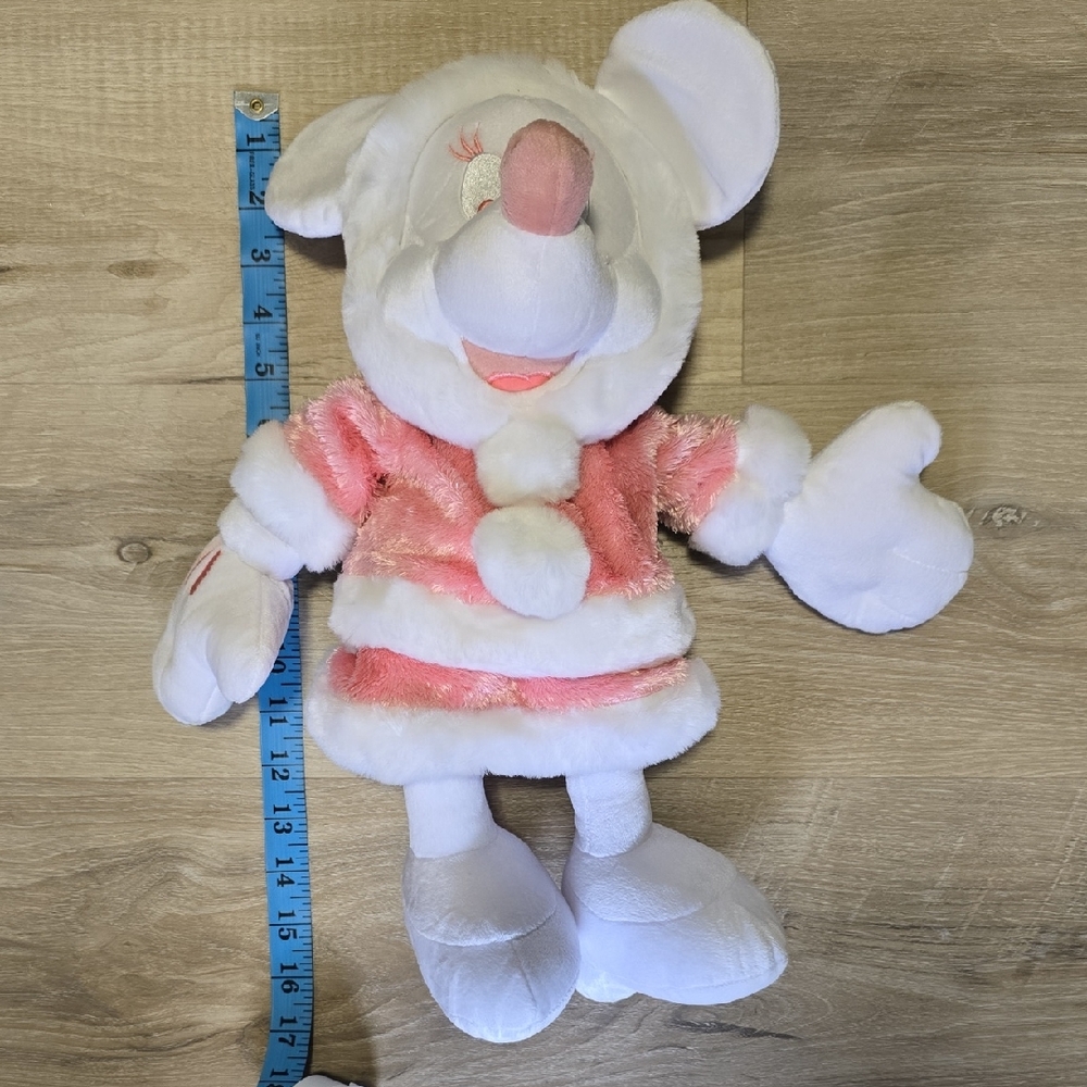Vintage Minnie Mouse Disney Store Exclusive Christmas Blue/white Plush. 16"